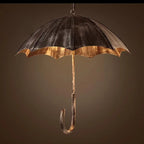 Retro Industrial 5-light Umbrella Chandelier – Copper & Silver Iron Shade Lumendat