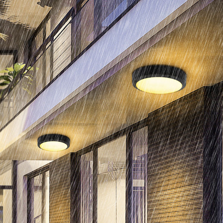 Outdoor Simple Round Octagon Aluminum Waterproof LED Flush Mount Ceiling Light BulbSquare