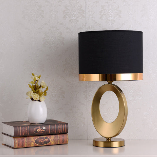 Modern Luxury Fabric Ring Base 1-Light Table Lamp Lumendat