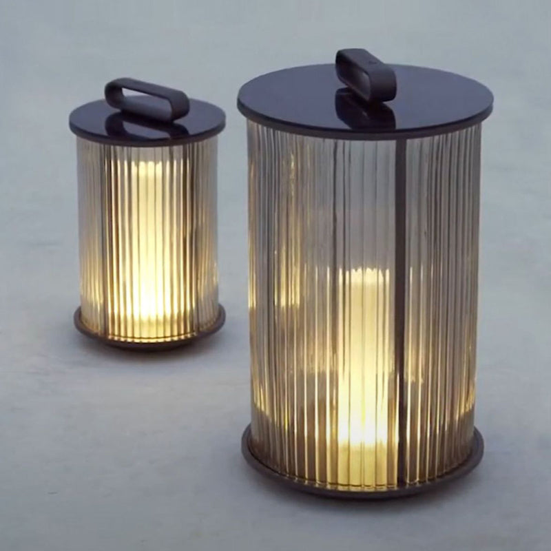 Modern Simplicity Cylinder Glass Steel 1-Light Landscape Light For Outdoor Patio Lumendat
