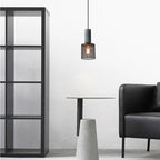 Contemporary Industrial Cylindrical Tapered Cement Iron 1-light Pendant Light for Living Room Lumendat
