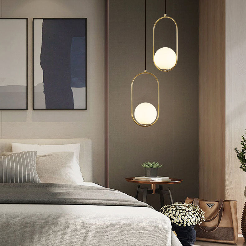Modern Light Luxury Minimalist Oval Glass Orb 1/2-light Pendant Light BulbSquare