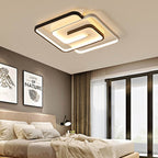 Modern Creative Square Ring Aluminum LED Semi-Flush Mount Ceiling Light Lumendat