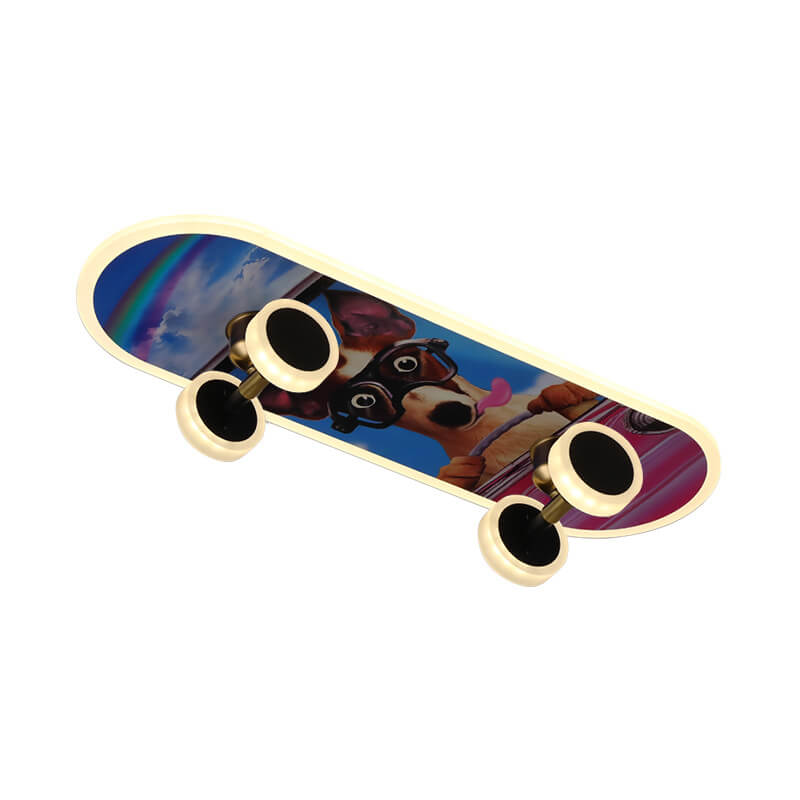 Lumendat Creative Cartoon Skateboard Acrylic LED Kids Flush Mount Ceiling Light Lumendat