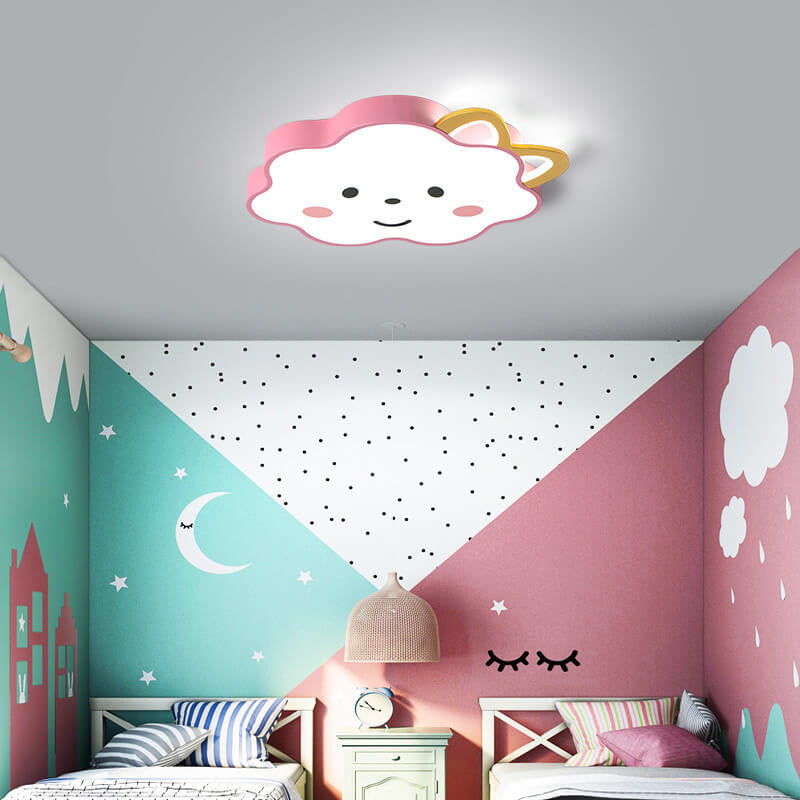 Lumendat Cartoon Creative Clouds Cat Ears LED Flush Mount Ceiling Light Lumendat