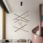 Nordic Light Luxury Iron Aluminum Geometric Line Combination LED Chandelier Lumendat