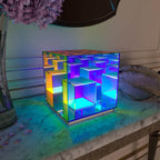 Modern Acrylic RGB Line Rubik's Cube LED Table Lamp Lumendat