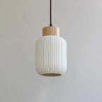 Nordic White Ceramic Cylindrical Jar 1-light Japanese Pendant Light Lumendat