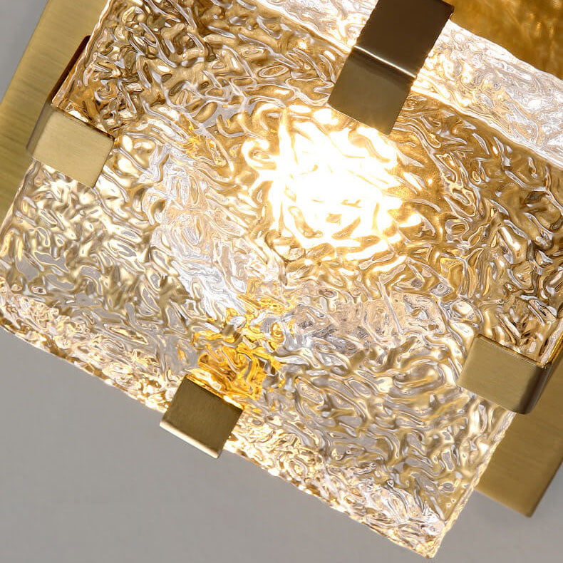 Nordic Luxury Crystal Cube LED Semi-flush Mount Ceiling Light