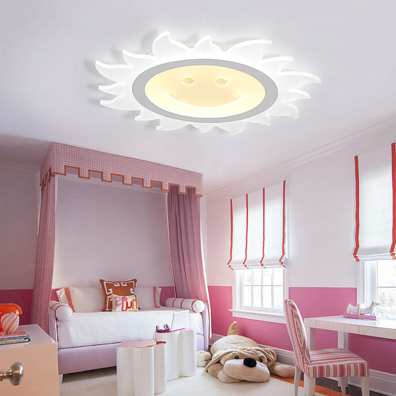 Creative Cartoon Smiley Sun LED Flush Mount Ceiling Light Lumendat