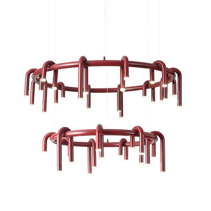 Modern Mid-century Iron Geometric Line Combination LED Chandelier for Living Room