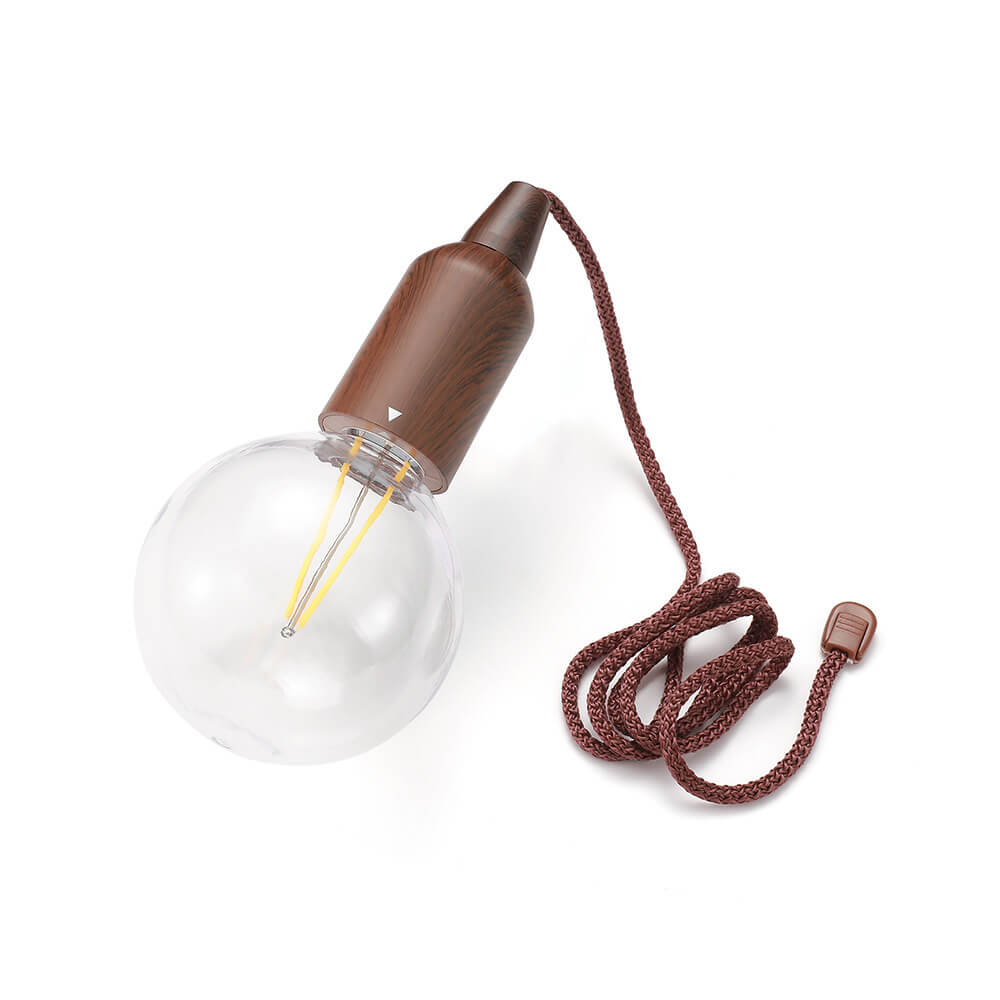 Retro Portable Waterproof Wood Round Cone Battery USB 1-Light Camping Outdoor Light Lumendat