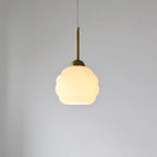 Vintage French Glass Round Tart 1-light Pendant Light Lumendat