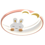 Lumendat Modern Creative Cartoon Rabbit Iron Round LED Kids Flush Mount Ceiling Light Lumendat