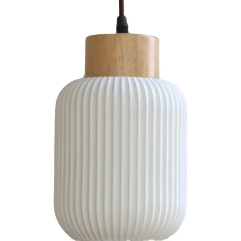 Nordic White Ceramic Cylindrical Jar 1-light Japanese Pendant Light Lumendat