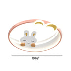 Lumendat Modern Creative Cartoon Rabbit Iron Round LED Kids Flush Mount Ceiling Light Lumendat
