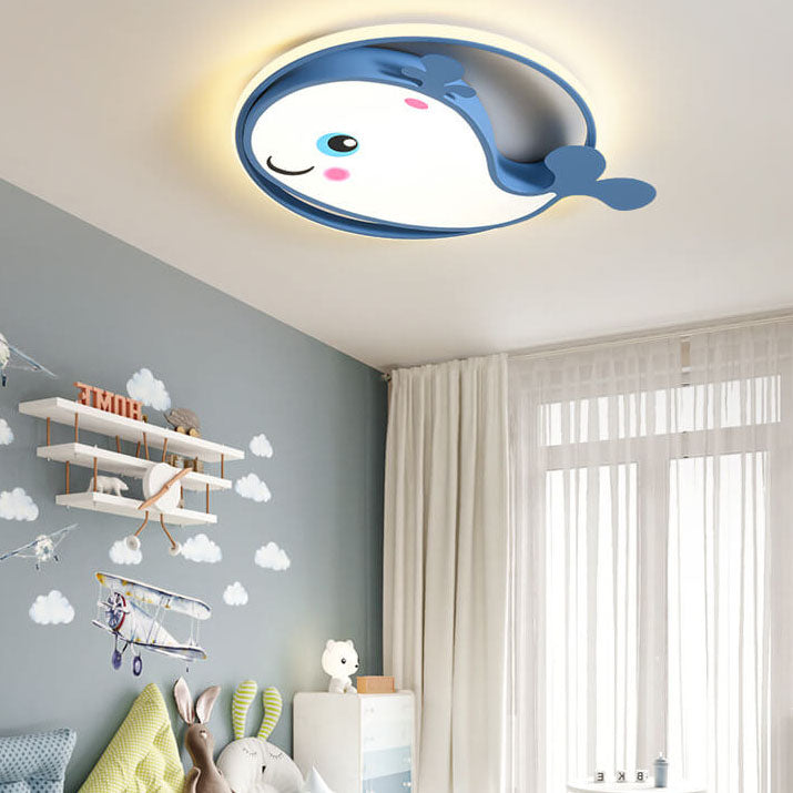 Lumendat Cartoon Creative Dolphin Circle LED Kids Flush Mount Ceiling Light Lumendat