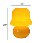 French Cream Handmade Glass Mushroom 1-Light Table Lamp Lumendat