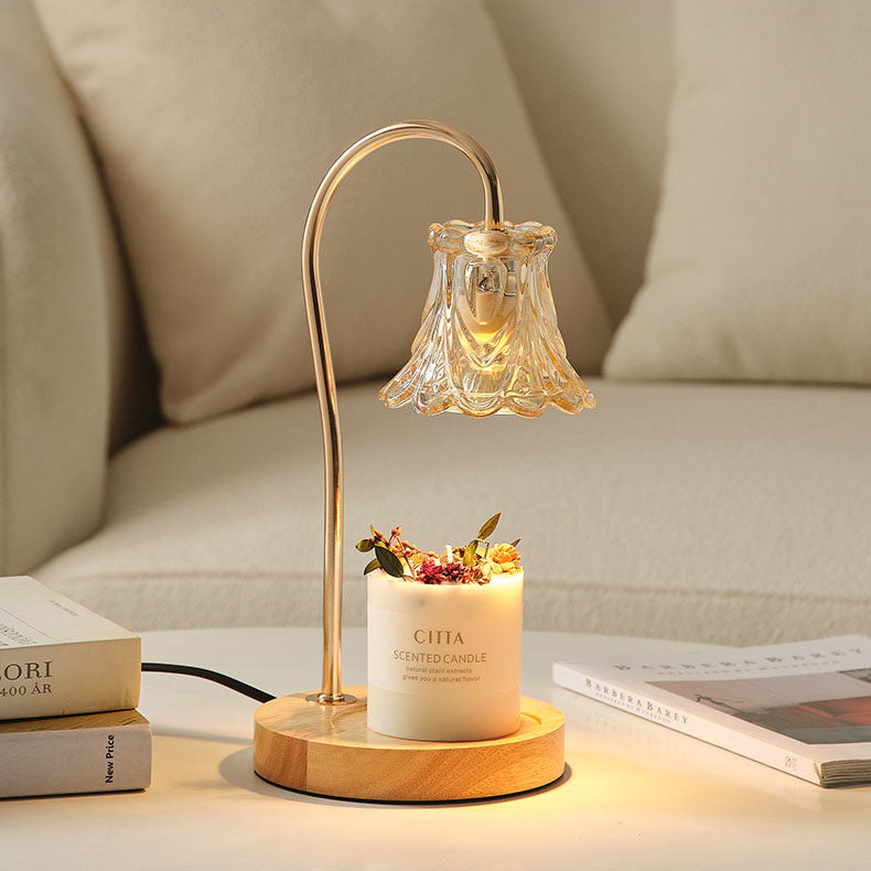 Modern Creative Simple Solid Wood Lily Of The Valley 1-Light Melting Wax Table Lamp Lumendat