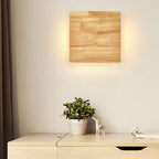 Japanese Wabi-sabi Log Wood Rectangular LED Wall Sconce Lamp