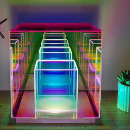 Modern Acrylic RGB Line Rubik's Cube LED Table Lamp Lumendat