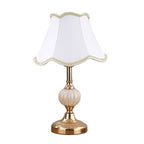 Nordic Vintage Floral Glass Fabric 1-Light Table Lamp Lumendat