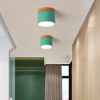 Scandinavian Macaroon Solid Color Log LED Flush Mount Ceiling Light BulbSquare