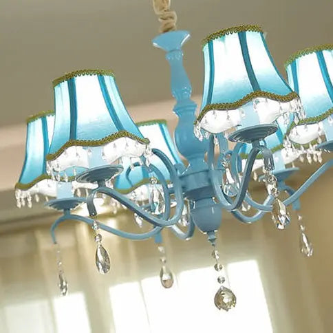 Modern Creative Cone Iron Crystal Fabric 5/6/8 Light Chandelier Lumendat