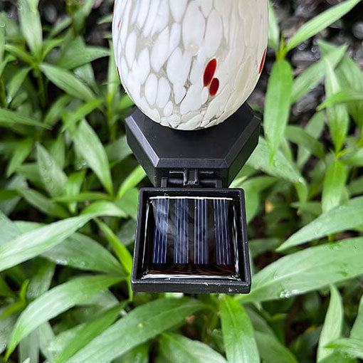 Contemporary Creative Colorful Mushroom Glass Shape LED Solar Waterproof Lawn Insert Light For Garden Lumendat