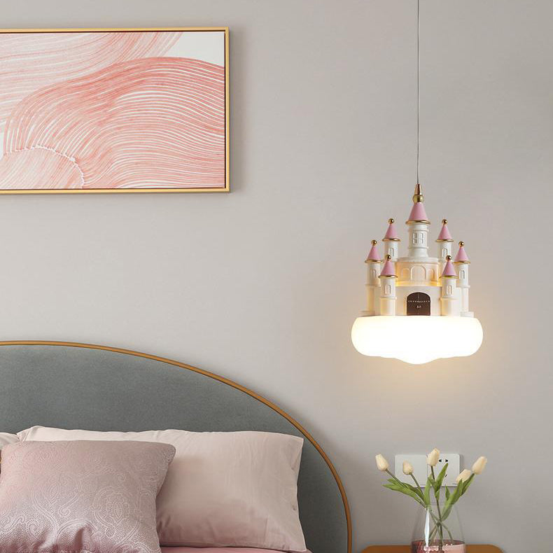 Lumendat Contemporary Nordic Kids Resin PVC PE Castle 1-Light Pendant Light For Bedroom Lumendat