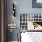 Contemporary Nordic Strip Spiral Iron 2-Light Wall Sconce Lamp For Hallway Lumendat
