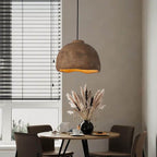 Contemporary Nordic Rough Rock Texture Semicircular 1-light Pendant Light for Dining Room BulbSquare