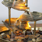 Creative Lotus Leaf Yuanbao Flowing Fountain LED Decorative Table Lamp Lumendat