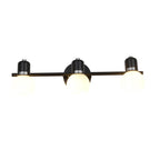 Vintage White Glass Dome Vanity Light 2/3 Light Wall Sconce Lamp