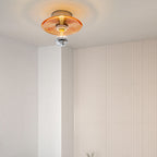 Modern Art Deco Wave Pattern Round Glass 1-Light Wall Sconce Lamp For Bedroom Lumendat