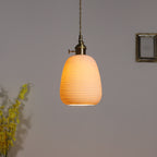 Nordic Japanese Ceramic Brass Oval 1-light Pendant Light BulbSquare