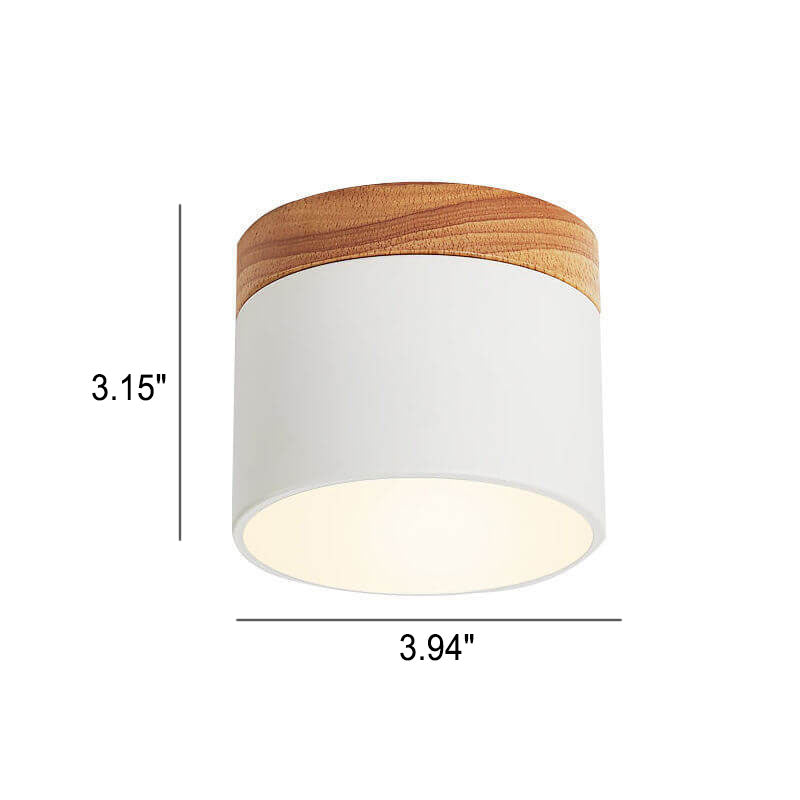 Scandinavian Macaroon Solid Color Log LED Flush Mount Ceiling Light BulbSquare