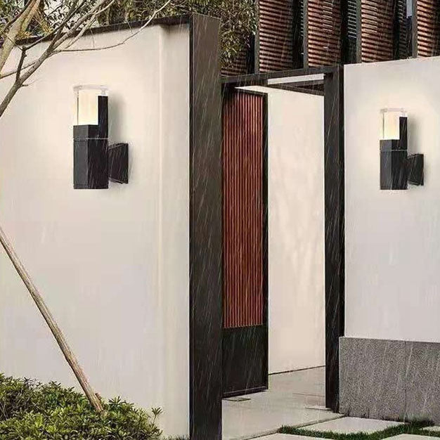 Outdoor Modern Waterproof Rectangular Column LED Wall Sconce Lamp Lumendat