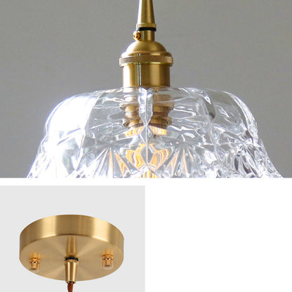 Modern Art Deco Brass Frame Crystal Round Glass Shade 1-light Semi-flush Mount Ceiling Light for Living Room