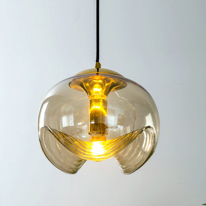 Contemporary Scandinavian Oval Column Iron Glass 1-light Pendant Light for Bedroom