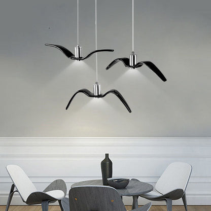 Contemporary Nordic Personality Wrought Iron Seagull LED Pendant Light For Living Room