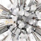 Contemporary Scandinavian Dandelion Metal Crystal 8/9/12/16 Light Chandelier for Bedroom Lumendat