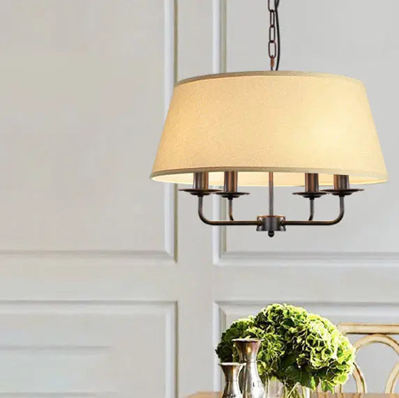 European Vintage Classic Iron Cloth 4-light Pendant Light Lumendat
