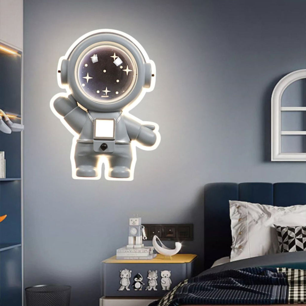Lumendat Contemporary Creative Kids Metal Acrylic Resin Astronaut Flush Mount Ceiling Light For Bedroom Lumendat