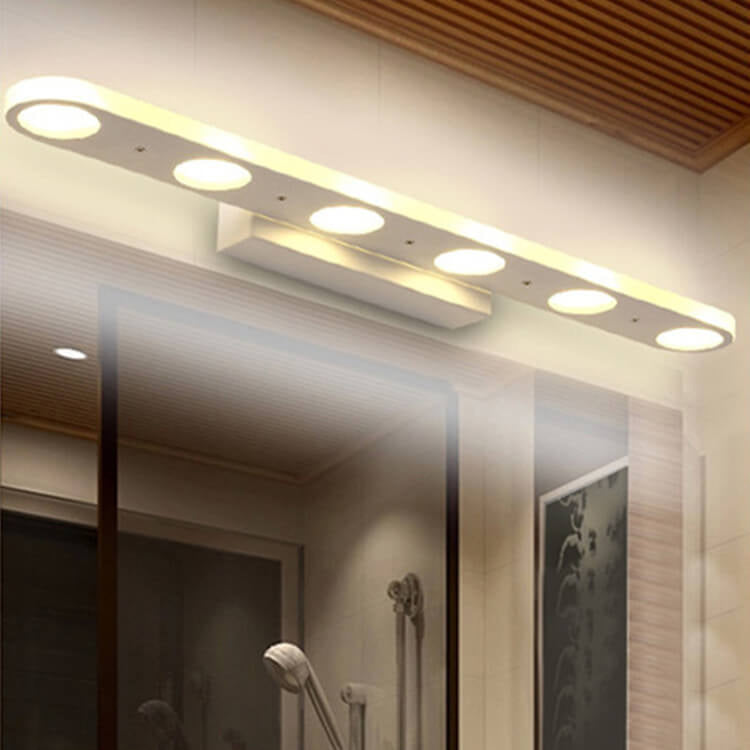 Modern Simple White Long Oval Acrylic Vanity Light 4/6 Light Wall Sconce Lamp Lumendat