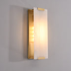 Nordic Light Luxury Copper Marble Strip Design 3-Light Wall Sconce Lamp