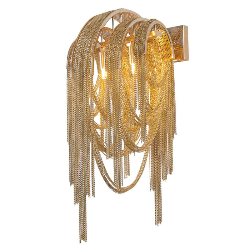 Lumendat Postmodern Luxury Aluminum Chain Tassel 2-Light Wall Sconce Lumendat