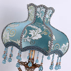 Traditional European Blue Fabric Tassel Resin 1-Light Table Lamp For Bedroom Lumendat