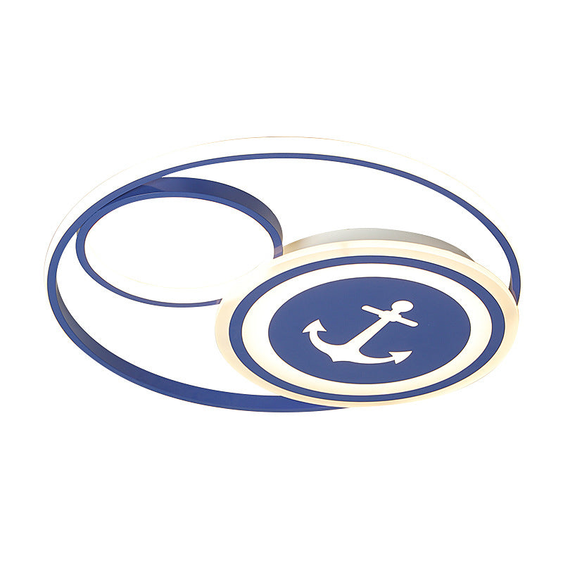Lumendat Cartoon Creative Rudder Nautical LED Flush Mount Ceiling Light Lumendat