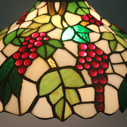 Vintage Tiffany Grape Stained Glass 1-light Pendant Light